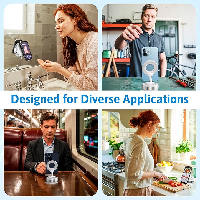 for Magnetic Car Mount, Magnetic Phone Holders for Your Car, Car Phone Holder for Magsafe[24 * N55 Strong Magnets], Suction Cup Phone Mount Car/for iPhone 17 Pro Max(White)