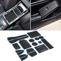 SENSHINE for Honda Civic Accessories 2022 2023 2024 2025 2026 11th Gen Sedan Cup Holder Insert Center Console Liner Door Slot Mats Pad Coaster Trim Premium Rubber Custom Interior 17PC Set (Blue Trim)
