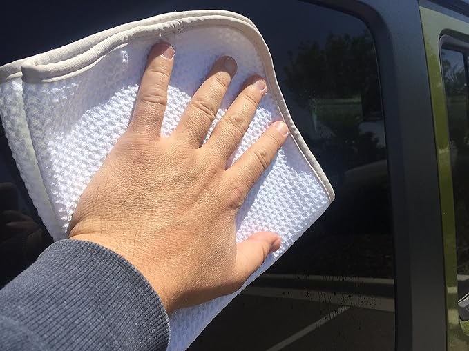 Autofiber No Streak Freak Microfiber Window and Mirror Waffle Towel - Pack of 3, White (16 inch x 16 inch)