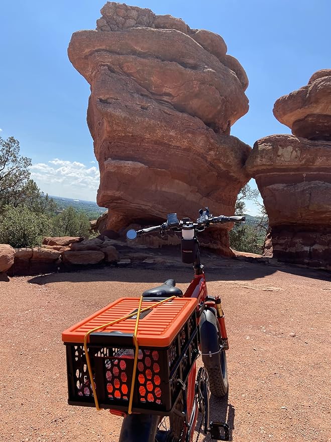 Mymazn Trunk Organizer Plastic for Car, Crate Storage Collapsible Car Organizer for SUV, Groceries, Camping | with Lid, Waterproof Bag, Optional Insulated Cooler(Orange)