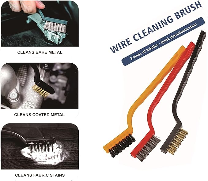 10pcs Auto Car Detailing Brush Set,Car Interior Cleaning Kit,Including 5pcs Car Detailing Brushes, 3pcs Wire Brush and 2pcs Different Soft Bristle dusting Brush for car Interior.