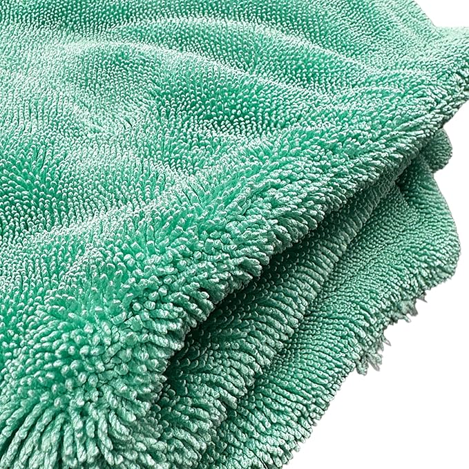 THOR Baby Goat: Microfiber Drying Towels for Cars 18x20in, 1200 GSM Korean Made – Ultra-Thick, Twist Loop Weave, Scratch-Free & Super Absorbent Car Cleaning Cloth for Trucks, SUVs – 2 Pack, Green