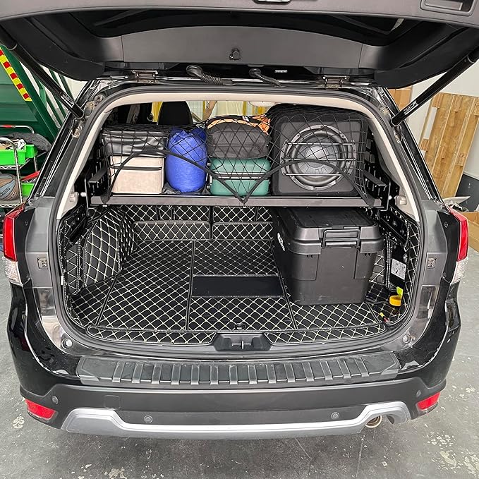 HIGH FLYING for Subaru Forester 2019-2024 Car Accessories Modular Storage Molle Panels System Trunk Shelf Luggage Storage Carrier Trunk Organizer Aluminum Alloy (Trunk Shelf)