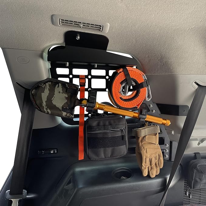 HIGH FLYING for Toyota Highlander 2008-2013 Car Accessories Modular Storage Molle Panel Shelf Luggage Carrier Trunk Organizer Aluminum Alloy A Set (Side Panel + Shelf)