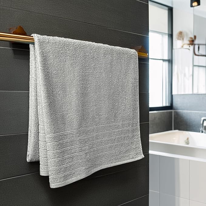 Tens Towels Pack of 1 Jumbo Bath Sheet 40 x 80 Inches, Extra Large & Light Weight, Quicker to Dry, 100% Cotton, Super Soft & Absorbent, Perfect to Wrap Yourself in, Cool Grey