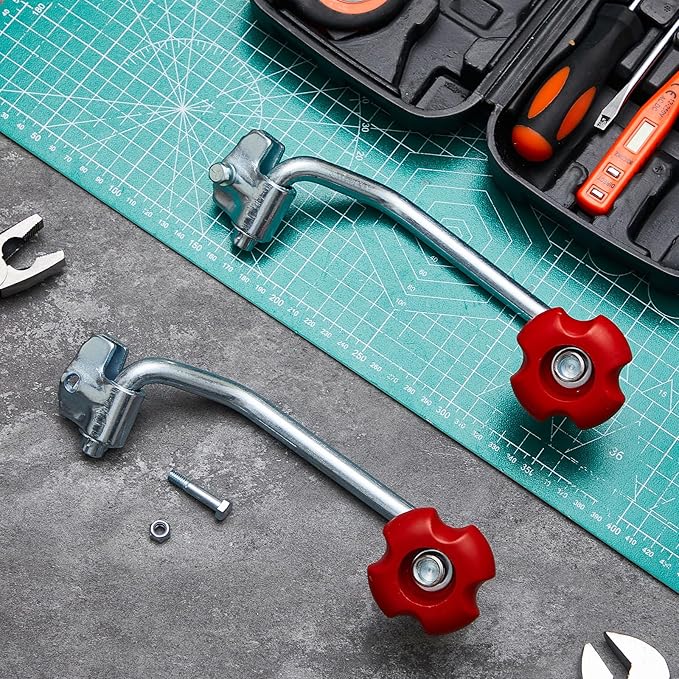 1 Set Trailer Jack Handles Replacement Crank Accessories Fits Most Trailer Jacks, Comes with Bolt Nut Spacers, Top Wind Jack Handle Red and Black (Red)