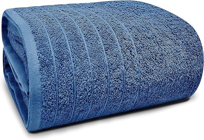 Tens Towels Pack of 1 Jumbo Bath Sheet 40 x 80 Inches, Extra Large & Light Weight, Quicker to Dry, 100% Cotton, Super Soft & Absorbent, Perfect to Wrap Yourself in, Blue