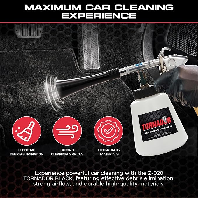 Tornador Z-010 Classic Cleaning Tool Bundle with 2oz Enzyme Cleaner | Powerful Interior & Exterior Mist Cleaning Action | Ideal for Seats, Dashboards, Rims, and Tight Areas