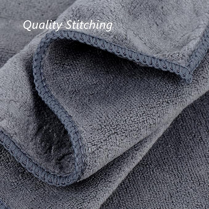 JML Pack of 2 Large Bath Towels Set, Oversized Microfiber Towel for Body, 30" x 60", Fast Drying, Soft Super Absorbent for Yoga, Gym,Spa, Sauna, Shower, Beach, Pool, Sport - Grey Floral Pattern