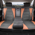 FH Group Car Seat Cover for Back Seat Faux Leather - Universal Fit, Rear Seat Covers for Cars with Rear Split Bench, Car Seat Cushions, Car Interior Accessories for SUV, Sedan, Van Brown Black