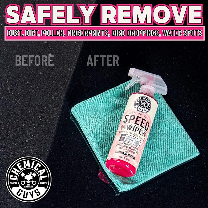 Chemical Guys WAC_202_16 Speed Wipe Quick Detailer, Safe for Cars, Trucks, SUVs, Motorcycles, RVs & More, 16 fl oz, Cherry Scent (Pack of 2)
