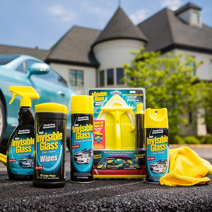 Invisible Glass 91163-2PK Premium Aerosol Glass Cleaner Spray for Car Windshields and Windows, Automotive and Home Window Cleaner, Streak-Free, Ammonia-Free, Tint-Safe – 15 oz (Pack of 2)