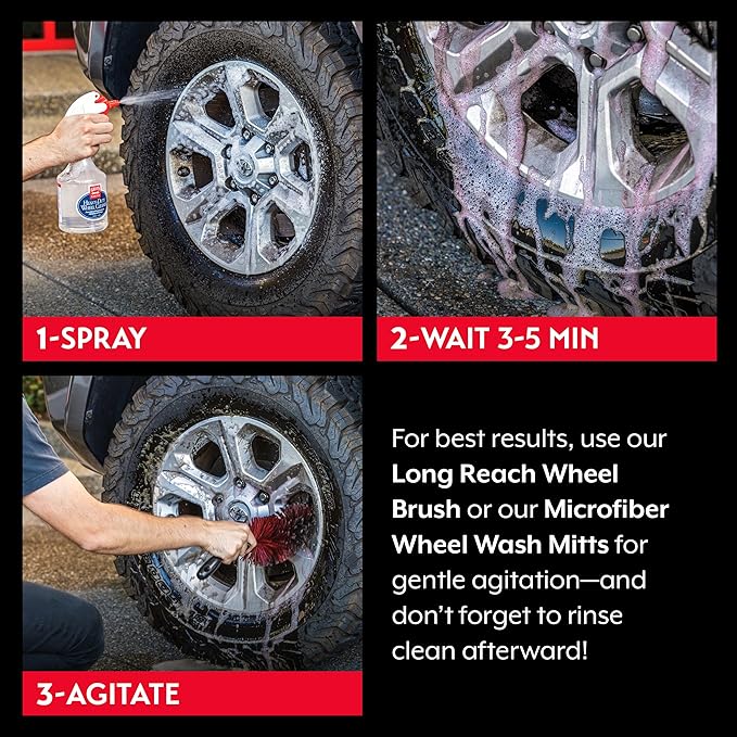 Griot's Garage Heavy-Duty Wheel Cleaner for All Wheel Finishes, Breaks Down and Removes Stubborn Brake Dust and Grime, PH Balanced, Non-Acidic, 10973, 22oz