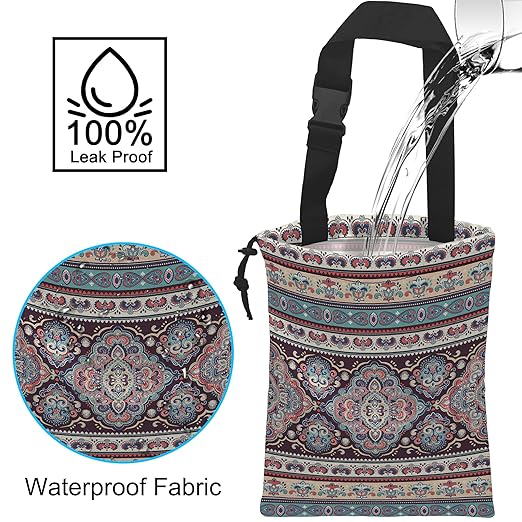 Car Trash Bag Geomatric Textile Texture Car Garbage Bag Hanging Car Trash Can for Back Seat with Drawstring, Waterproof Garbage Bags for Car Accessories Vehicle Travelling Camping Outdoor