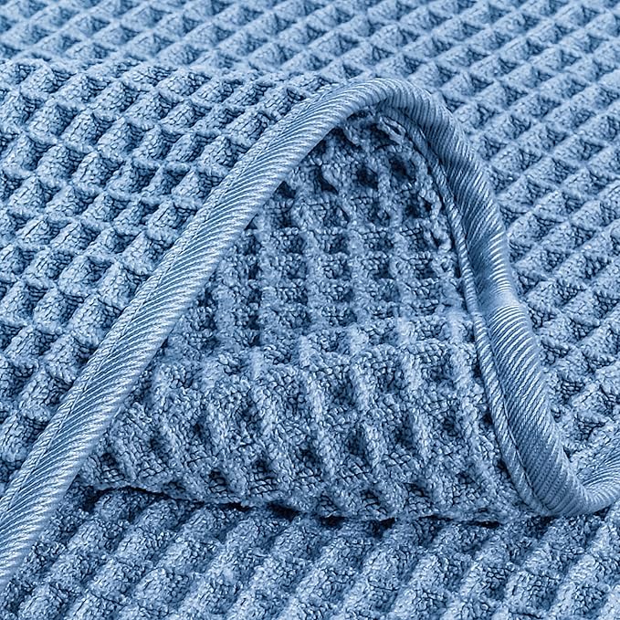 POLYTE 430 GSM Microfiber Lint Free Hand Towel, 16 x 30 in, 4 Pack (Waffle Weave)