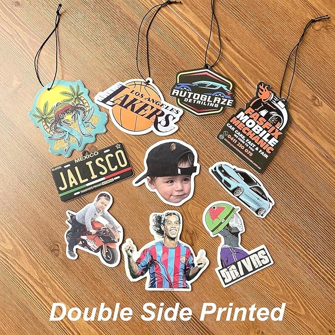 10/20/50/100Pcs Custom Air Fresheners with Picture Photo Logo - Personalized Double Sided Photo Air Freshener Personalized Gifts for Valentine's Day Birthday Anniversary(10pcs-Crop)