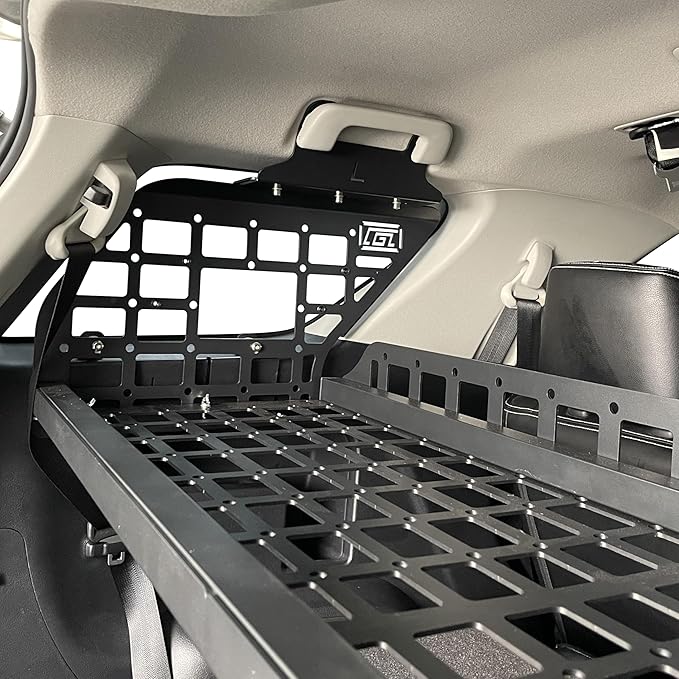 HIGH FLYING for Toyota Fortuner 2016-2024 Car Accessories Modular Storage Molle Panels System Trunk Shelf Luggage Trunk Organizer Aluminum Alloy (Side Panels+Shelf)