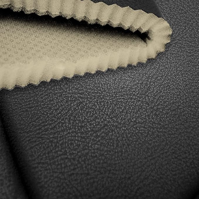 FH Group Car Seat Cover for Back Seat Faux Leather - Universal Fit, Rear Seat Covers for Cars with Rear Split Bench, Car Seat Cushions, Car Interior Accessories for SUV, Sedan, Van Brown Black