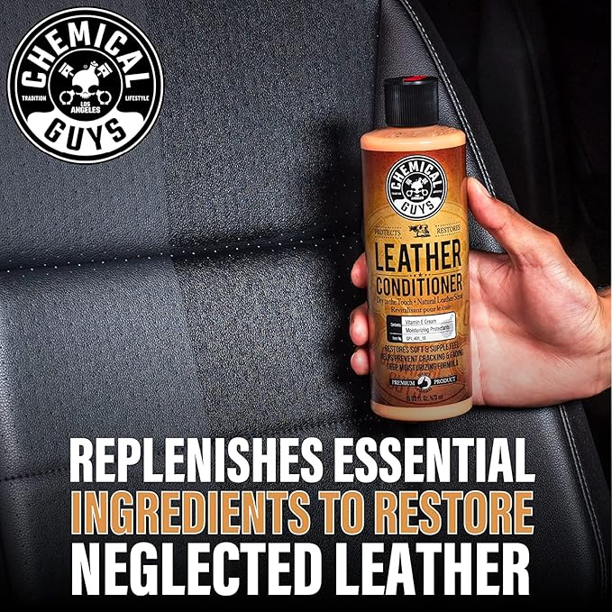 Chemical Guys Leather Conditioner, Vintage Series - Conditions, Nourishes, and Protects Natural, Synthetic, and Faux Leather Seats, Interiors, Apparel & Accessories, 16 fl oz