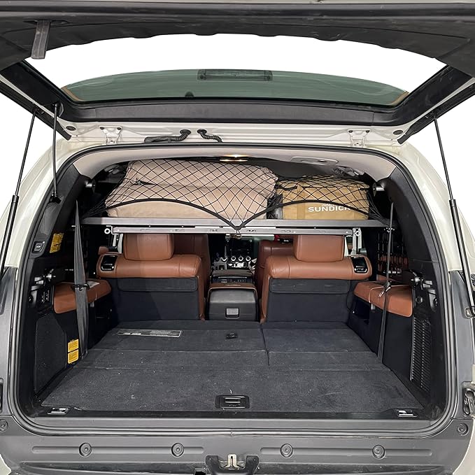 HIGH FLYING for Toyota Sequoia 2008-2022 Car Accessories Modular Storage Molle Panels System Trunk Shelf Luggage Storage Carrier Trunk Organizer Aluminum Alloy (Side Panels+Shelf)