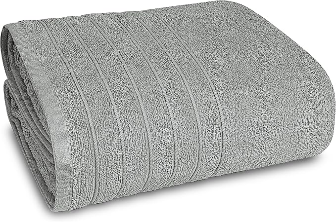 Tens Towels Pack of 1 Jumbo Bath Sheet 40 x 80 Inches, Extra Large & Light Weight, Quicker to Dry, 100% Cotton, Super Soft & Absorbent, Perfect to Wrap Yourself in, Cool Grey