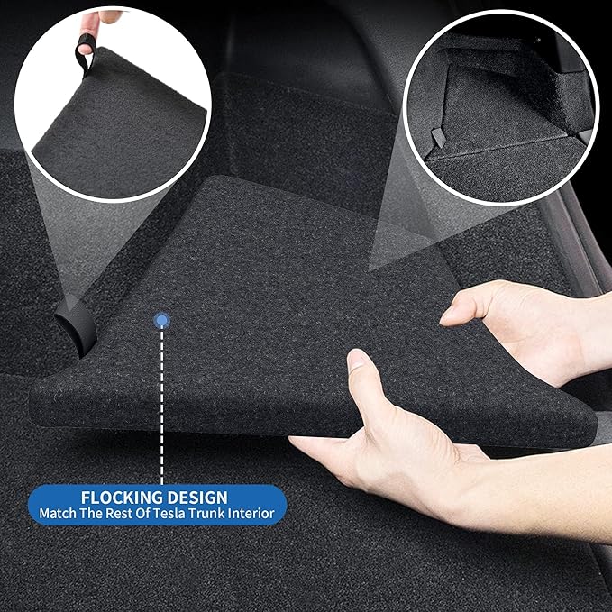 oEdRo 2022 2023 Tesla Model Y Trunk Storage Bins for 5-Seater, Rear Trunk Organizer Side Storage Boxs with Lids, ABS Waterproof Odorless Protector Packets Accessories