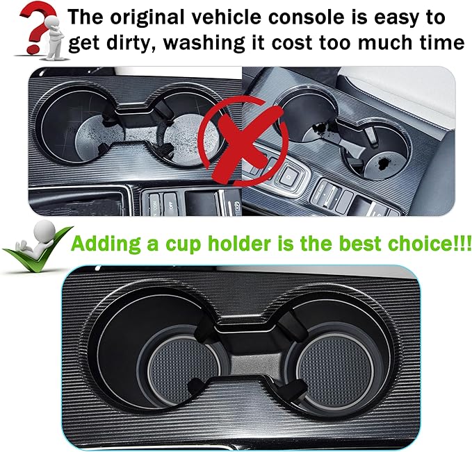 for Honda Civic Accessories 2026 2025 2024 2023 2022 Cup Holder Inserts Center Console Liner 3D Silicone Cup Holder Coaster Protector Mat Pad Non-Slip Interior Decoration for Civic 3Pcs (Gray)