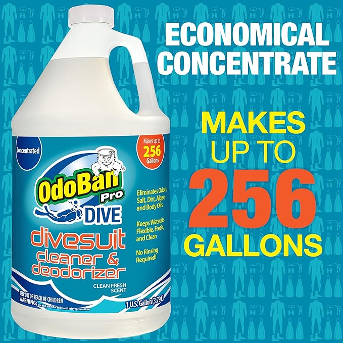 OdoBan Dive No-Rinse Wetsuit Cleaner Concentrate, 1 Gallon