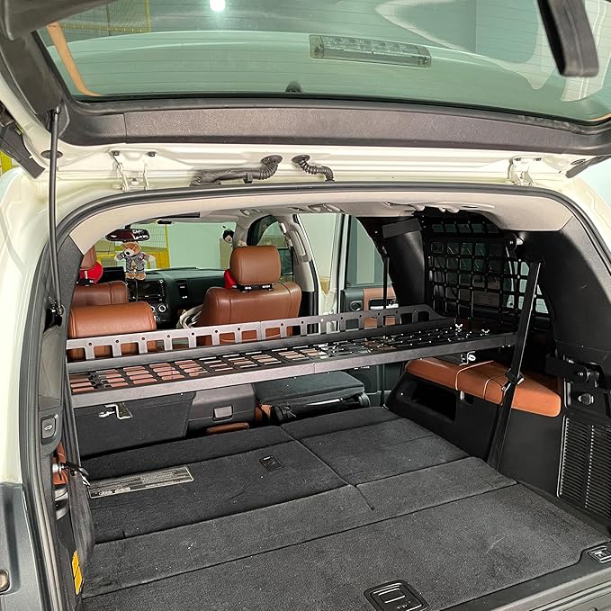 HIGH FLYING for Toyota Sequoia 2008-2022 Car Accessories Modular Storage Molle Panels System Trunk Shelf Luggage Storage Carrier Trunk Organizer Aluminum Alloy (Side Panels+Shelf)