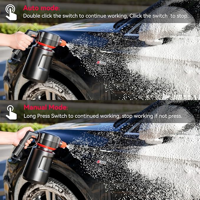 Electric Foam Sprayer - 2L Cordless Battery Powered Pump Sprayer with Smart Protection,Foam Cannon with 150ML Car Wash Soap for Detailing Cleaning