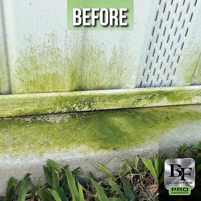 BLACKFIRE Pro Concentrate Instant Mildew Stain Remover Spray | Professional Grade, Rapid Action, No-Scrub Formula, Safe to Use on Multiple Surfaces | Great for Home, Bathroom & Shower Cleaning | 16 oz