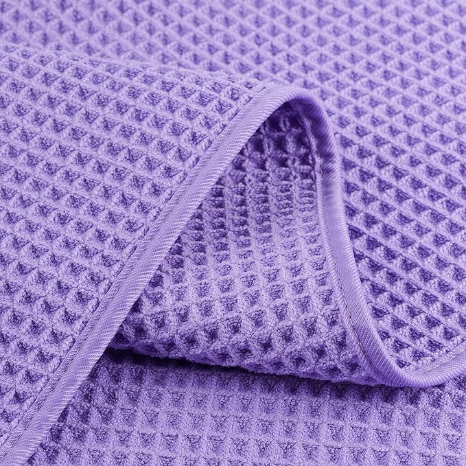 POLYTE 430 GSM Microfiber Lint Free Hand Towel, 16 x 30 in, 4 Pack (Waffle Weave)