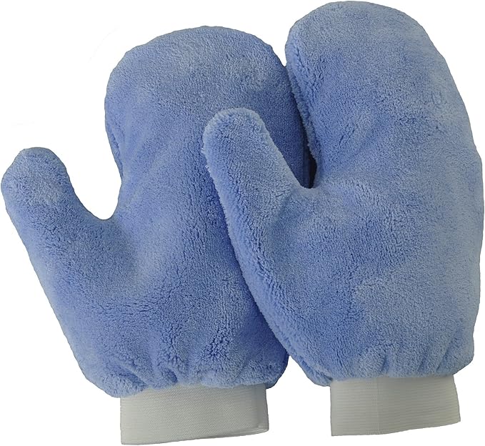 Eurow Microfiber Terry Weave Dusting & Polishing Mitt, Lint-Free, Scratch-Free, Ultra-Soft, for Home Cleaning & Auto Detailing, 2-Pack