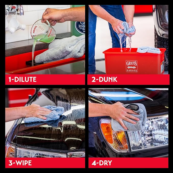 Griot's Garage Ceramic Rinseless Wash for Car Cleaning and Detailing, No-Rinse Cleaner, Washing Soap for RVs, Boats, Trucks, Motorcycles, 10853, One Gallon