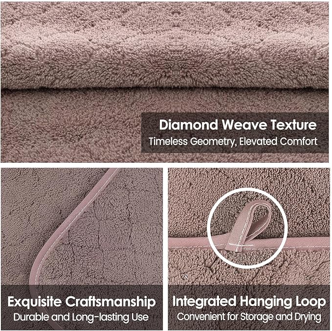 JML Microfiber Bath Towels, Oversized, Ultra Soft, Super Absorbent and Fast Drying, No Fading Large Bathroom Towel Set for Sport, Travel, Fitness (Coral Fleece - Chocolate, 30 in x 60 in)