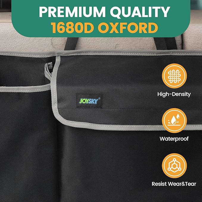 JOYSKY Car Trunk Organizer for SUV, Backseat Hanging Trunk Organizer for Jeep, Hatchback, MPV, Large Capacity Seat Back Storage Bag, Made of High Density Fabric, Space-saving Car Interior Accessory
