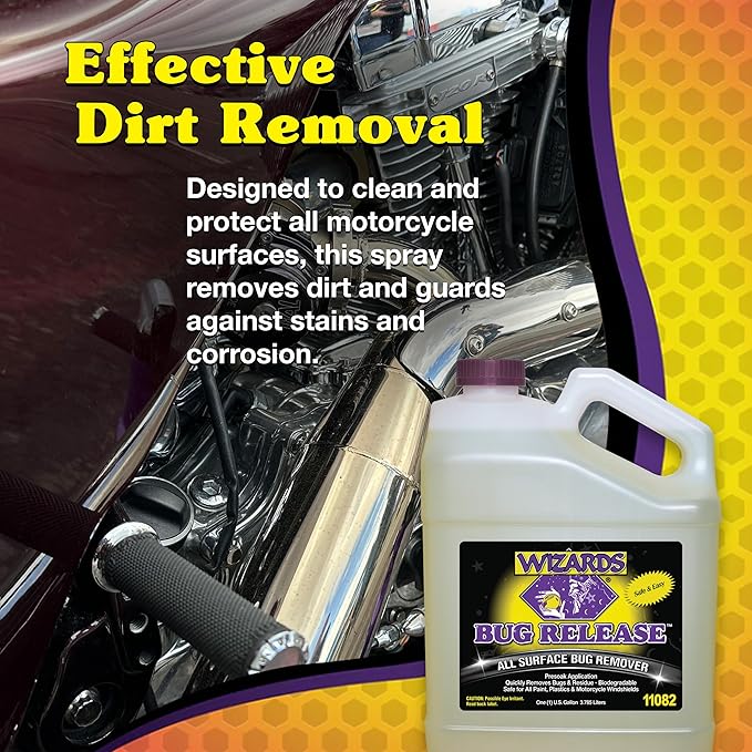 Wizards Bug Release - All Surface Bug Remover and Wash for All Vehicles - Softens and Neutralizes Acidic Bug Protein - Doubles as Spot Cleaner and Pre-Soak Car Cleaner - 1 Gallon