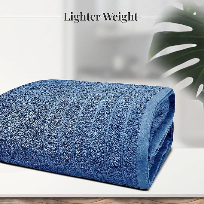 Tens Towels Pack of 1 Jumbo Bath Sheet 40 x 80 Inches, Extra Large & Light Weight, Quicker to Dry, 100% Cotton, Super Soft & Absorbent, Perfect to Wrap Yourself in, Blue