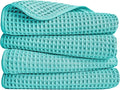 POLYTE 430 GSM Microfiber Lint Free Hand Towel, 16 x 30 in, 4 Pack (Waffle Weave)