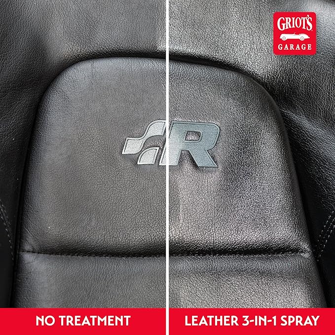 Griot's Garage Leather 3-in-1 Spray, Cleaner and Conditioner for Leather and Vinyl, Car Seats and Vehicle Interior, Truck, RV, Boats, and Home, 10963, 22 oz